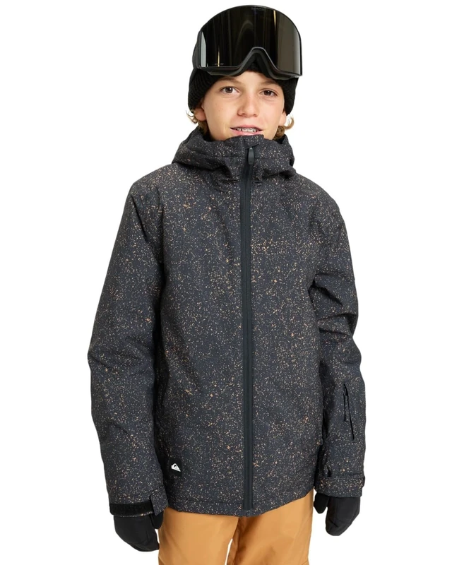Quiksilver Snow Jacket Mission Printed Jacket Boy's Black 16
