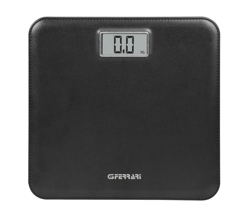 G3 Ferrari G30013 Kiline Electronic Bathroom Scale, LCD Display, Leather Effect Deck, 100 g/ 180 kg, Auto Shutdown, Black