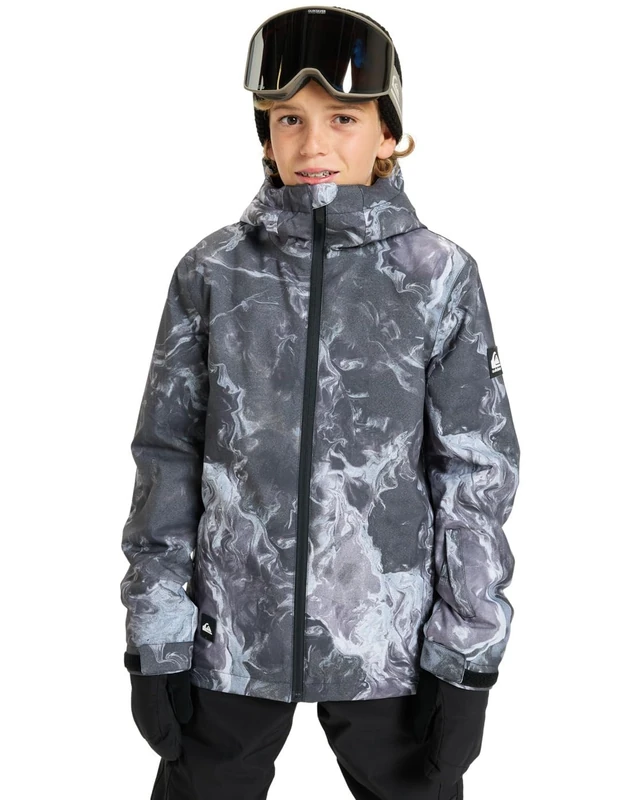 Quiksilver Snow Jacket Mission Printed Jacket Boy's Black 4-5Y