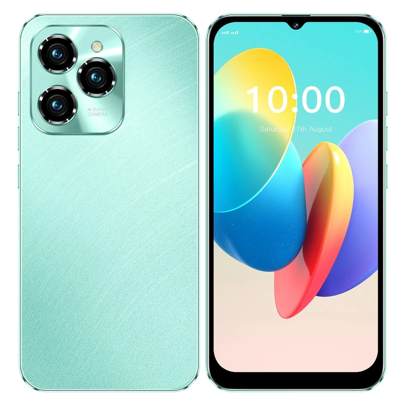 CatCalls Cheap Smartphone, Hot40Pro Android 12 Mobile Phone, 32GB ROM/256GB TF, 6.3" HD+ Waterdrop Screen, 4300mAh, Dual Camera 13MP, 4G Dual SIM Free Unlocked Phone (HOT40Pro-Green)