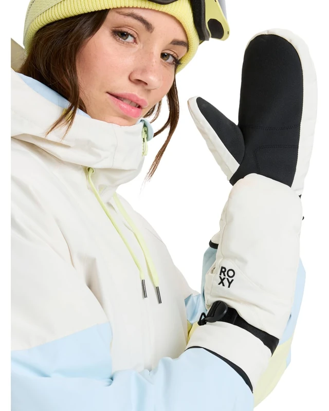 Roxy Jetty Solid - Technical Snow Mittens - Women - White