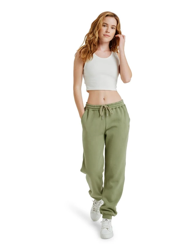 Roxy Elastic Waist Pants SURF Stoked Pant Brushed Women's Green XXL - Image 1
