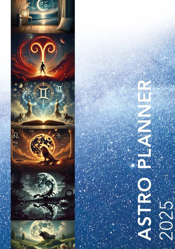 Astro Planner 2025 - Calendar: Personal devlopment diary with lunar phases descriptions and zodiac signs