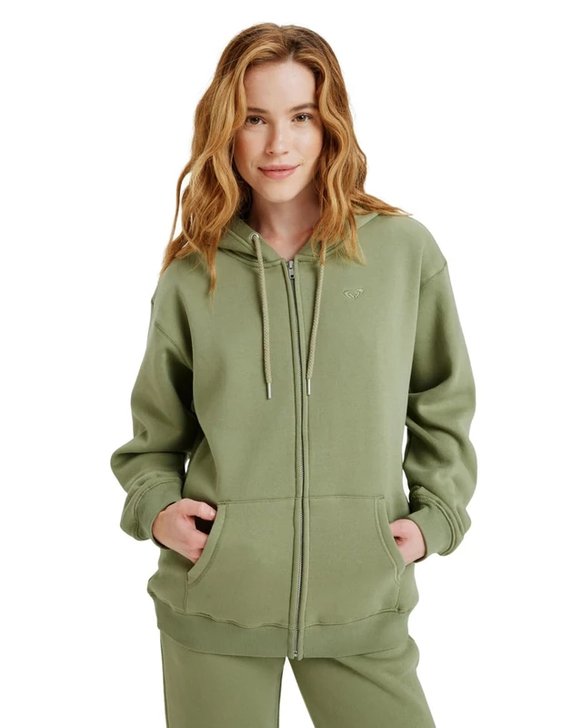 Roxy Fleece sweater SURF STOKED ZIPPED BRUSHED Women's Green L