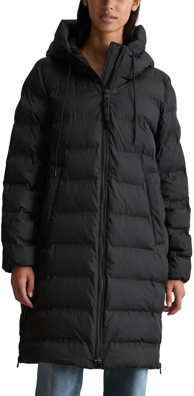 Marc OߴPolo Denim Women's Lightweight Down Coat with Hood, Black (Black), XS - Image 1