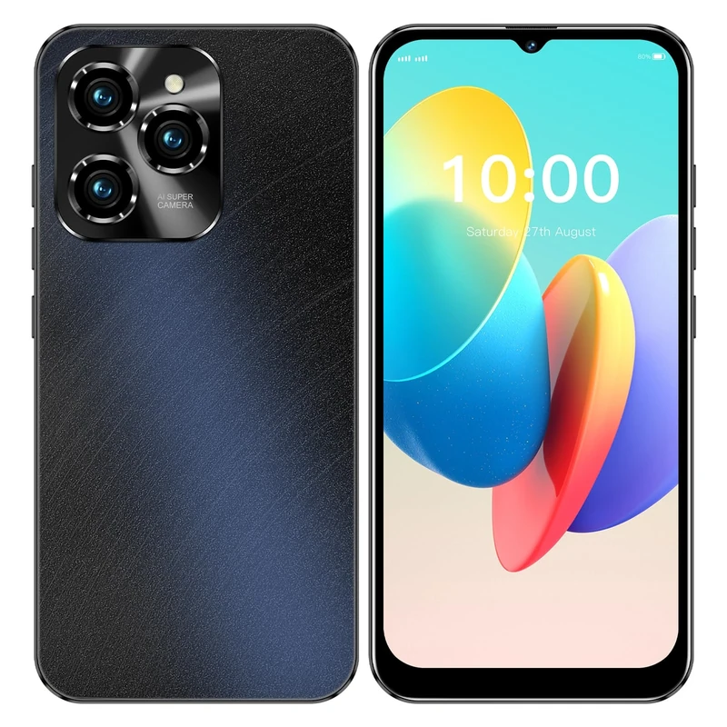 CatCalls Cheap Smartphone, Hot40Pro Android 12 Mobile Phone, 32GB ROM/256GB TF, 6.3" HD+ Waterdrop Screen, 4300mAh, Dual Camera 13MP, 4G Dual SIM Free Unlocked Phone(HOT40Pro-Black)