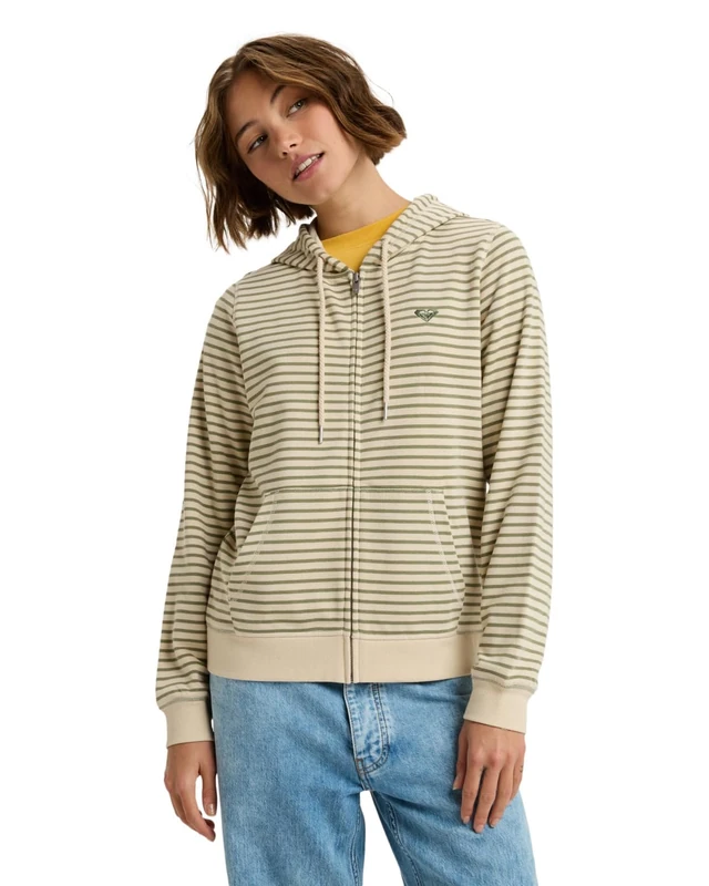 Roxy Fleece sweater PERFECT STRIPE Women's Green L