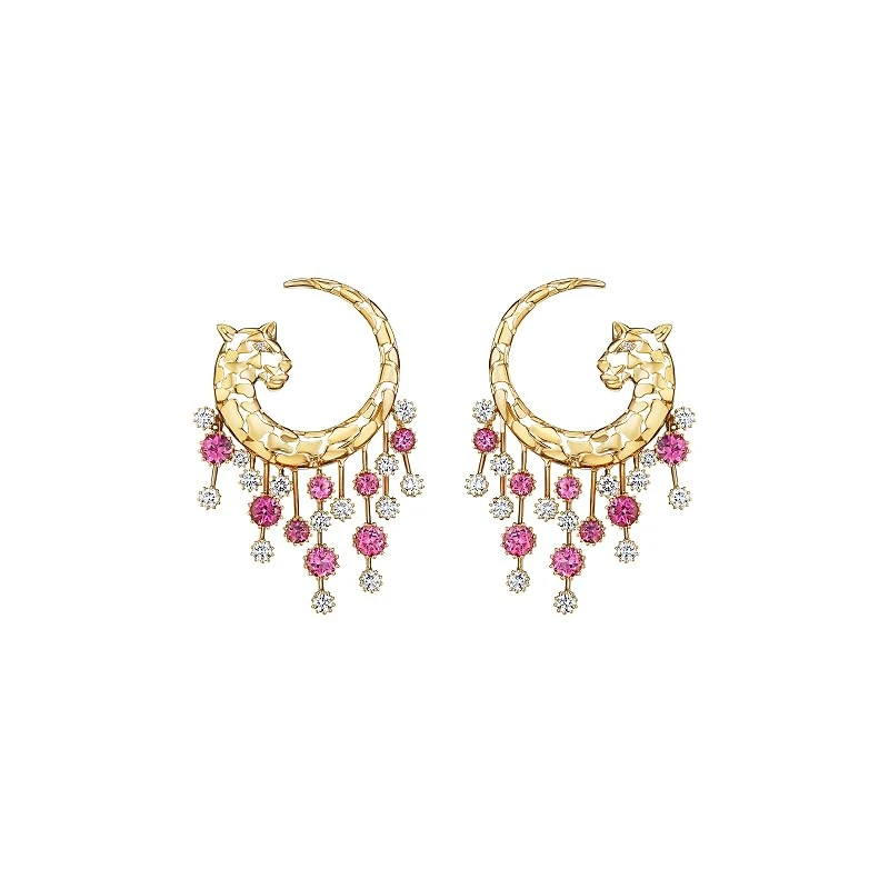 Hueb,18k Onsa Yellow Gold Earring With 1.68 Cts Vs-Gh Diamonds And Tourmaline,ONE SIZE