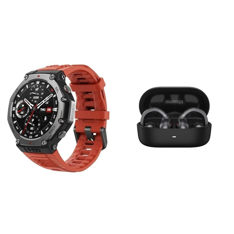 Amazfit T-Rex 3 Lava + OWS Bluetooth 5.3 Headphones