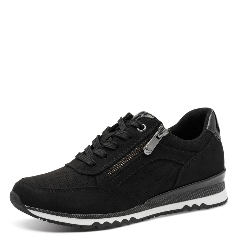 MARCO TOZZI Women's Flat Trainers, Vegan Leisure, Black (Black Comb), 37 EU