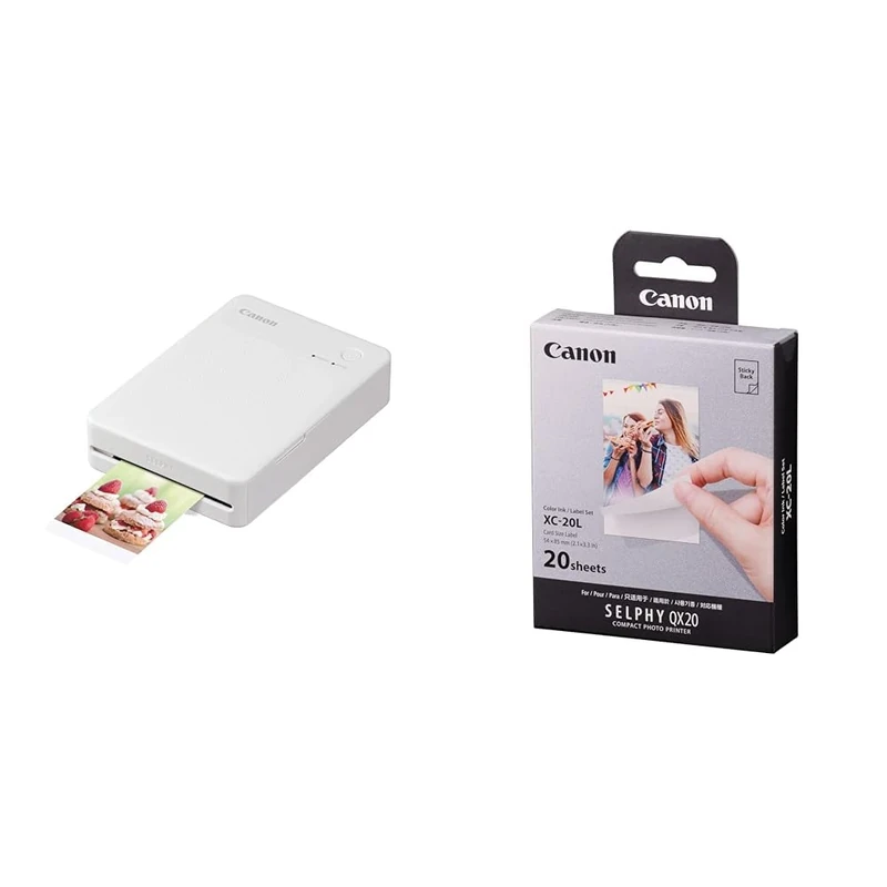 Selphy QX20 White + XC-20L vol 20 Colour Ink/Label Set