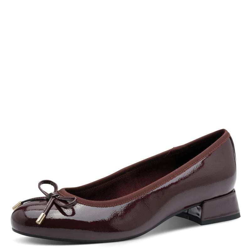 MARCO TOZZI Women's Pumps with Bow Small Heel, Red (Bordeaux Pat.), 38 EU