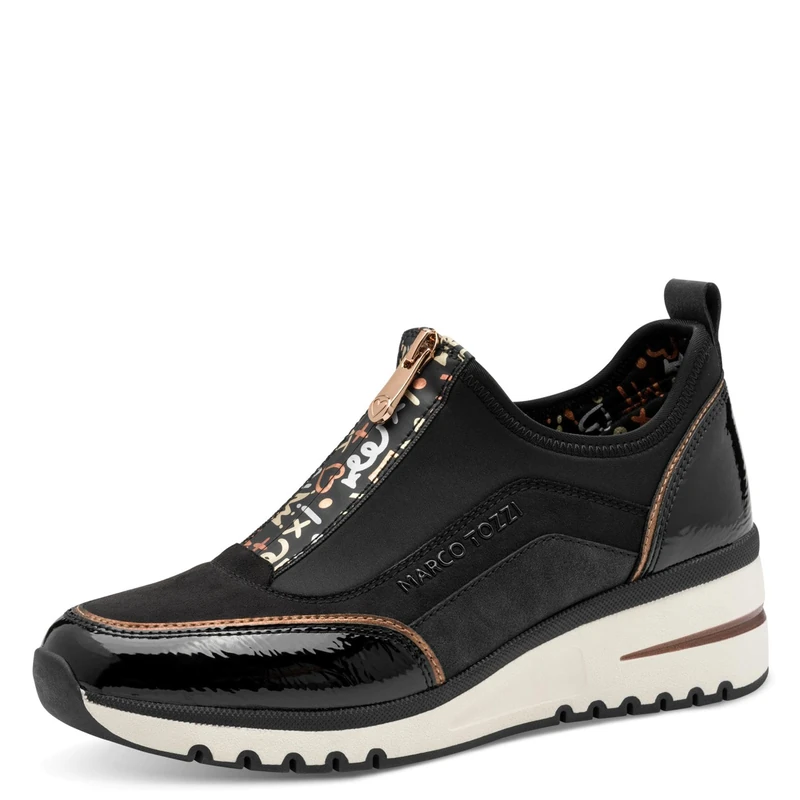 MARCO TOZZI Women's 2-24780-45 Sneaker, Black Copper, 6.5 UK