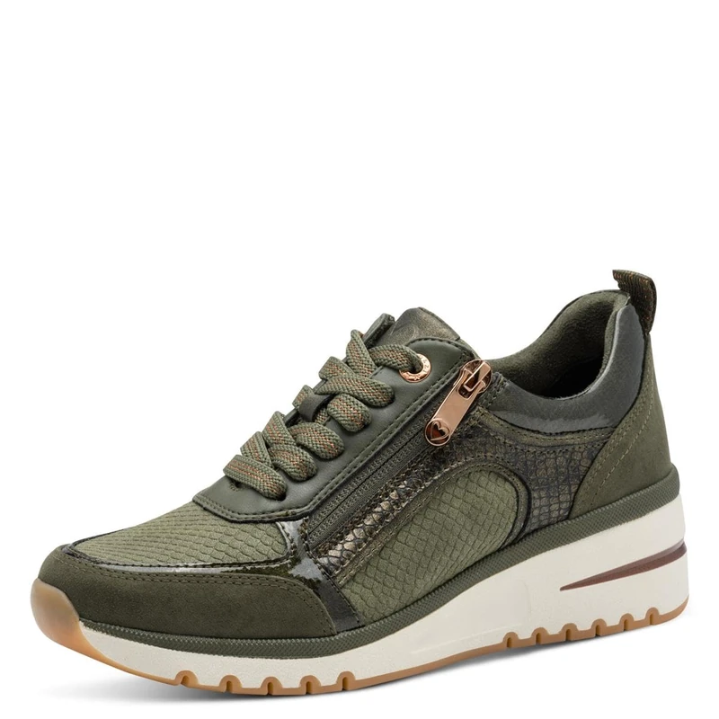 MARCO TOZZI Women's 2-23767-45 Trainers, Khaki Comb, 8.5 UK