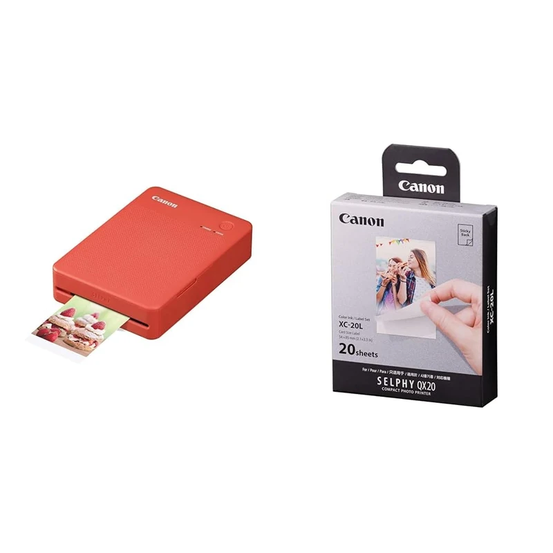 Selphy QX20 Red + XC-20L vol 20 Colour Ink/Label Set
