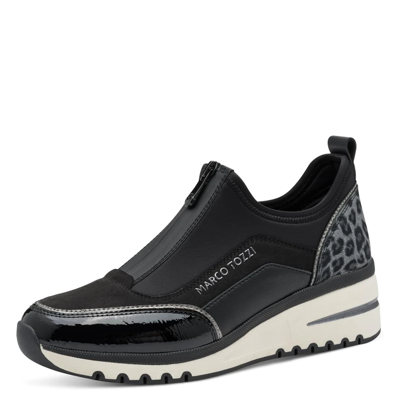 MARCO TOZZI Women's Sneaker Soft Feel Me Removable Footbed Soft Lining Vegan Vegan, Black (Black Comb), 5.5 UK
