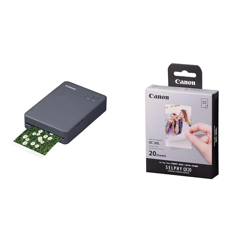 Selphy QX20 Black + XC-20L vol 20 Colour Ink/Label Set