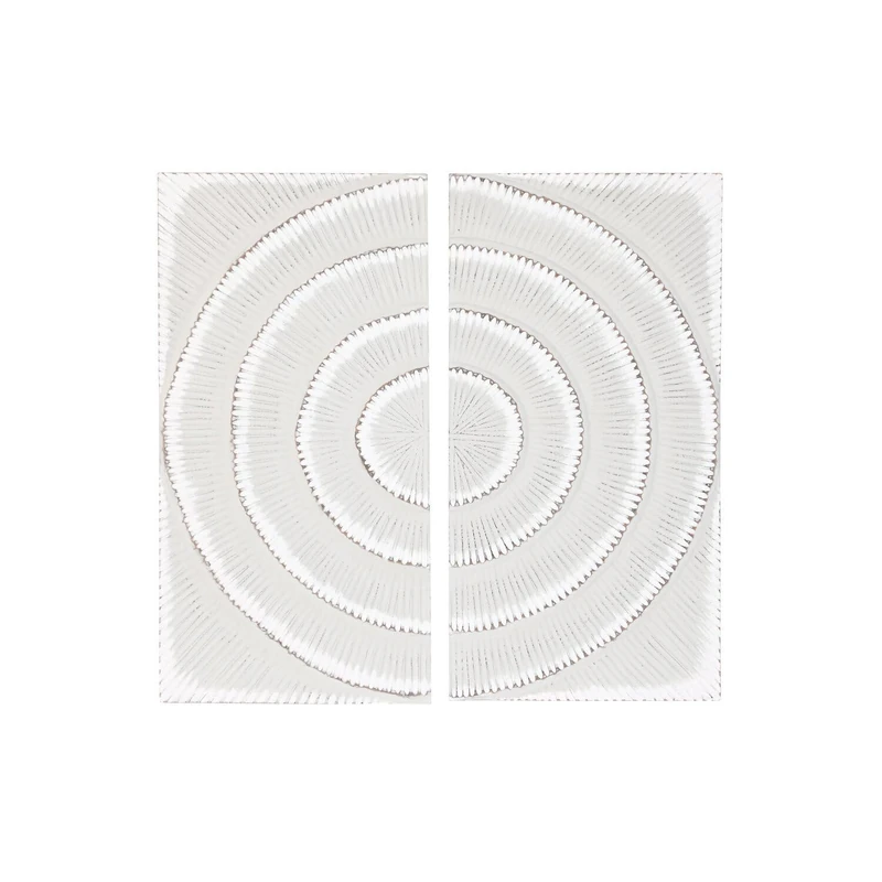 AlexandreHouse Decoracion Painted Set of 2 MDF 90 x 3.5 x 90 Circles 3D
