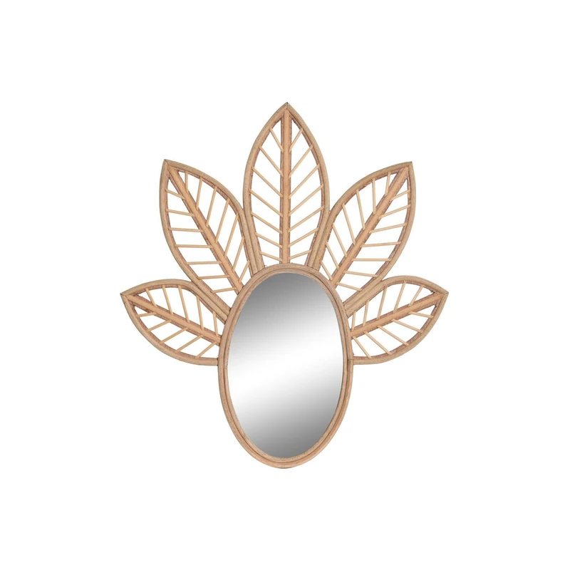AlexandreHouse ESPEJO RATAN ESPEJO 60X2X67 HOJAS NATURAL BROWN