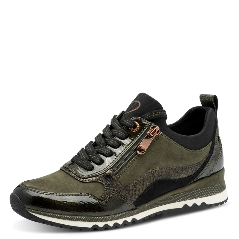 MARCO TOZZI Sneaker 2-23715-45, Women's Trainers, Khaki Black, EU 37 - UK 4, Khaki Black Color, 5 UK