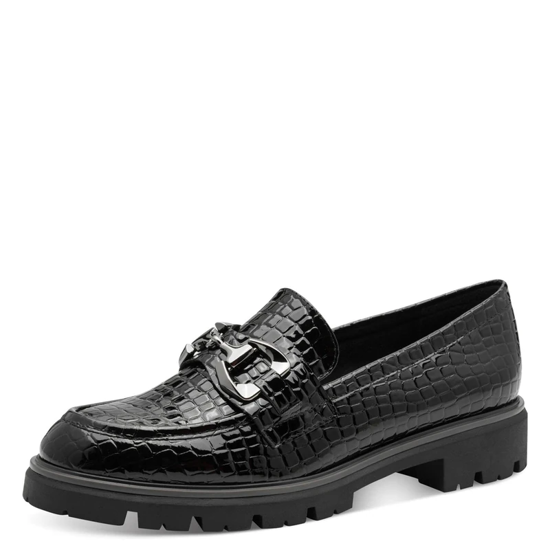 MARCO TOZZI Women's Elegant Vegan Slippers, Black Pat Str, 7 UK