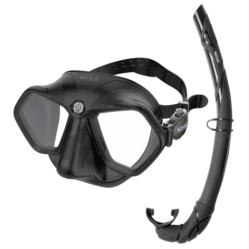SEAC Set Bis Raptor, Mask and Snorkel Set for Underwater Fishing and Apnea