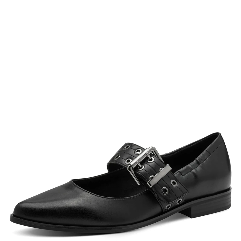 MARCO TOZZI Women's 2-22128-45 Ballerina Shoes, Black, 6 UK