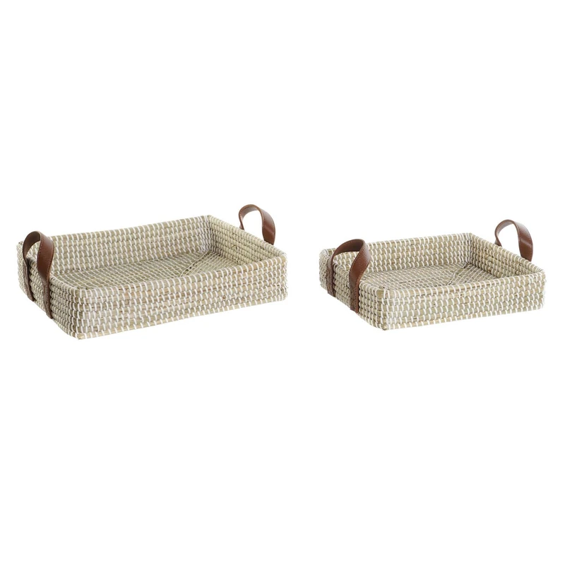 Bandeja Decoration Set of 2 Secrass PU 41 x 32 x 9 cm - Image 1