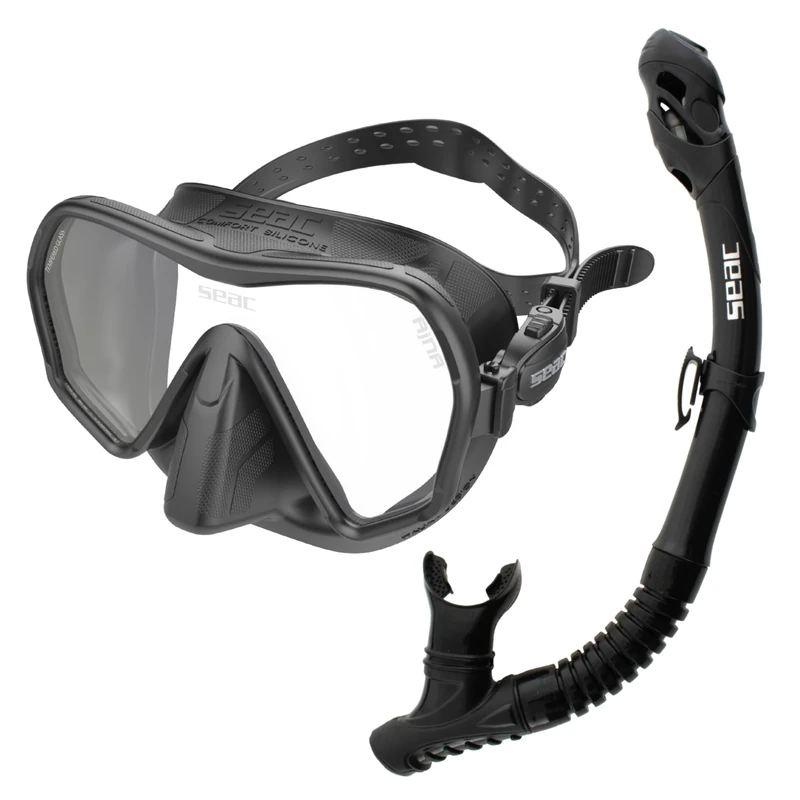 SEAC Set Ajna Dry, Frameless Mask Set Snorkel for Diving