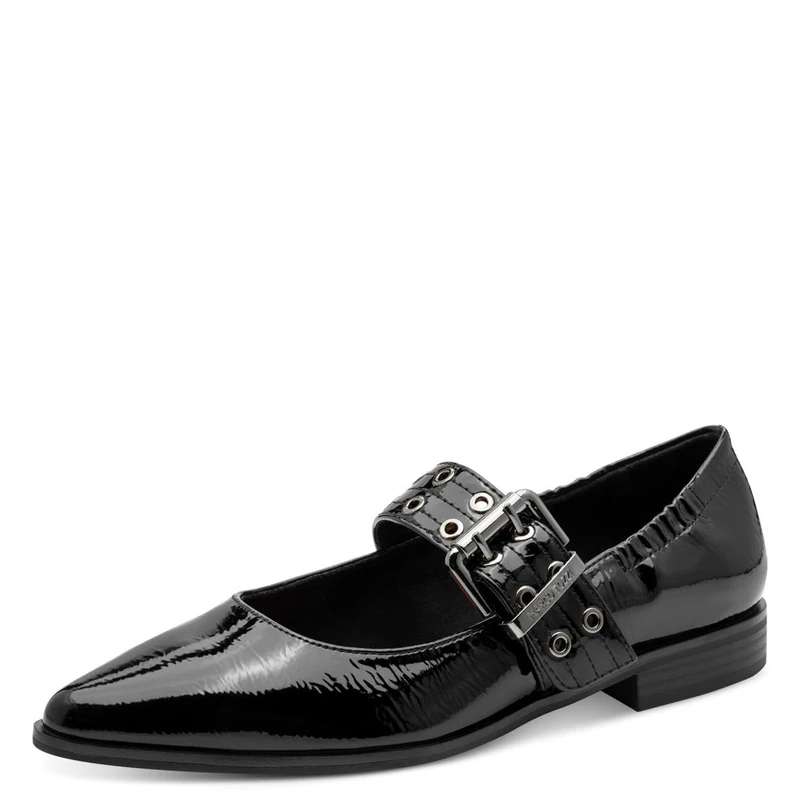 MARCO TOZZI Women's 2-22128-45 Ballerina Shoes, Black (Black Patent), 6 UK
