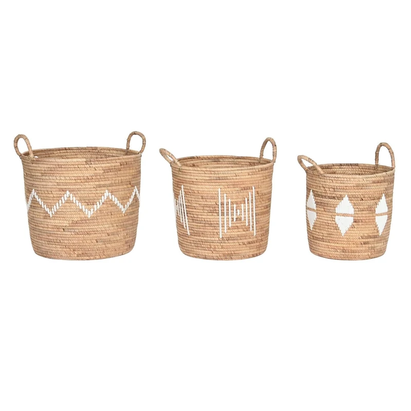 AlexandreHouse Basket Set of 3 Seagrass Cuerda 46 x 46 x 48 cm Natural