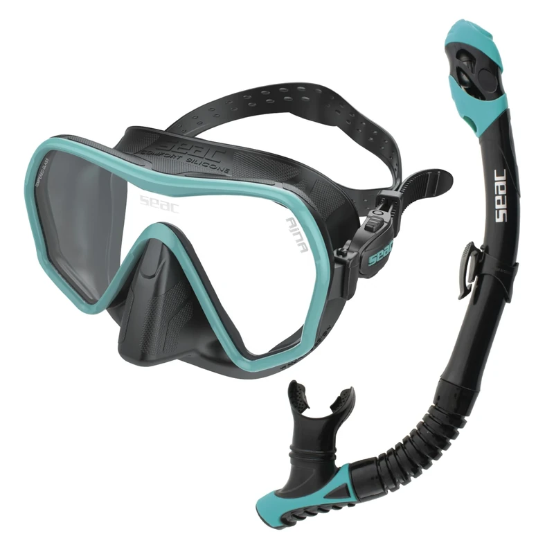 SEAC Set Ajna Dry, Frameless Mask Set Snorkel for Diving