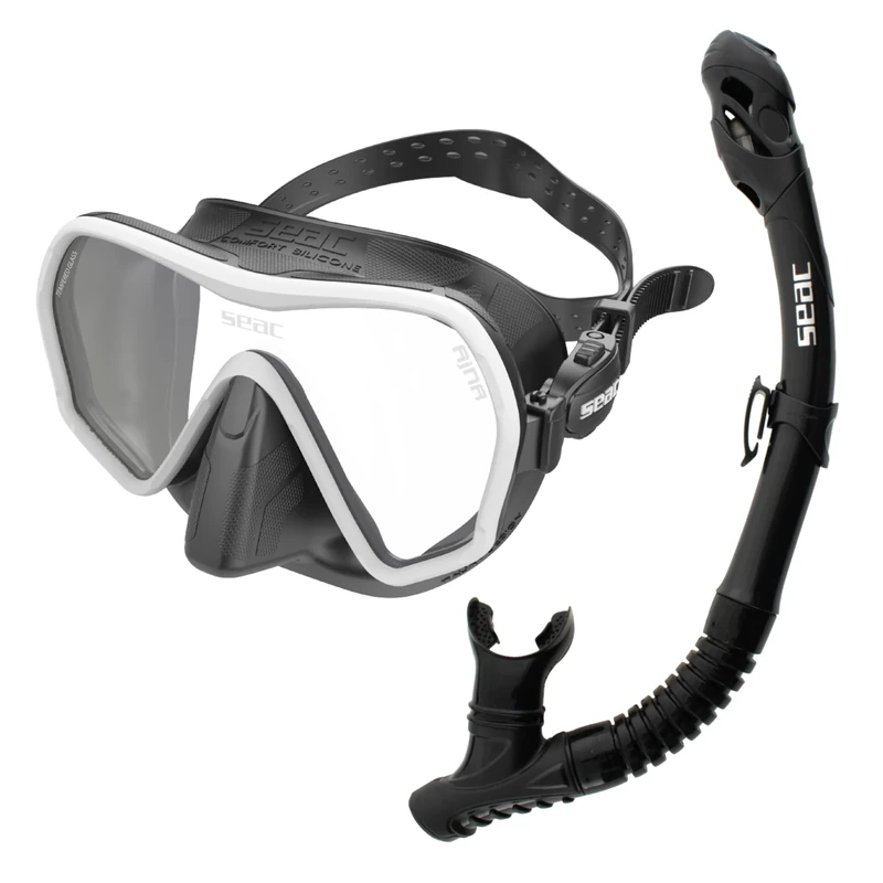 SEAC Set Ajna Dry, Frameless Mask Set Snorkel for Diving