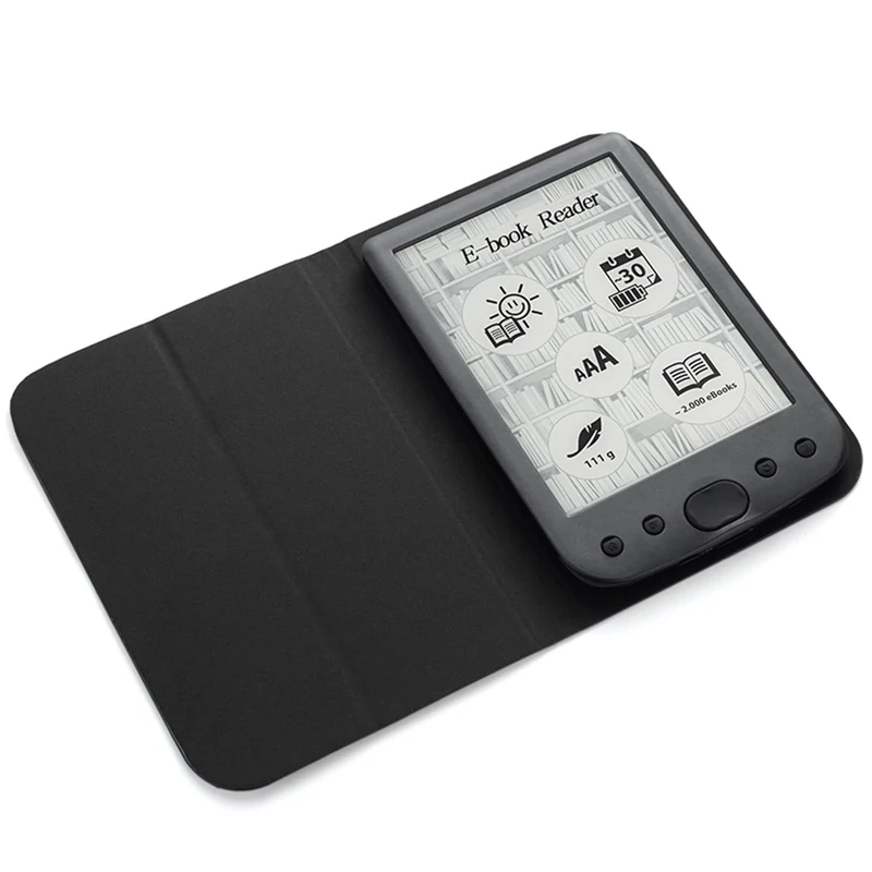Docooler 6in E-Book Reader Eye-Friendly E-Reader with E-Ink Screen Portable Audio Video PDF Reader Built-in Speaker for Extracurricular Learning