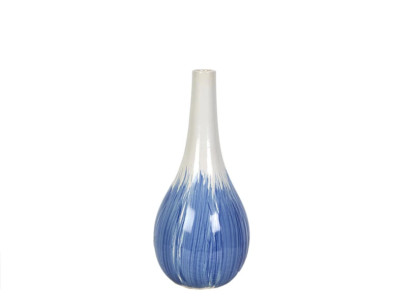 FLORERO CERAMIC BLANCO AZUL
