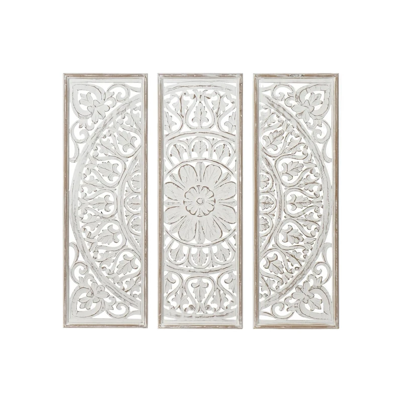 Decoracion Painted Set of 3 MDF 120.5 x 2 x 120.5 cm Mandala