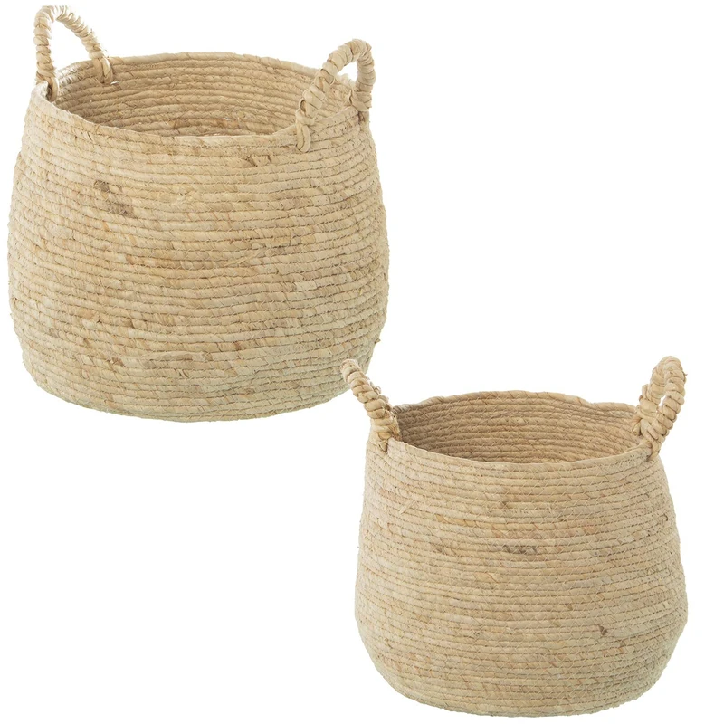 Set of 2 baskets HOJAS DE MAIZ NATURAL_°26X30CM °29X26CM