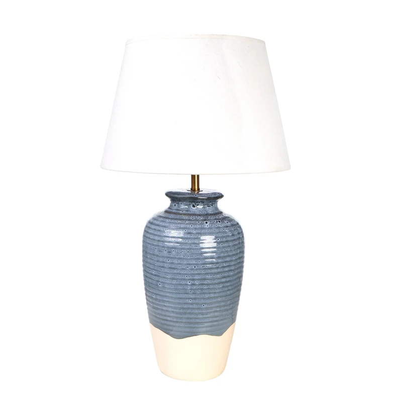 AlexandreHouse Ceramic Lamp Azul/Beige C/Pant