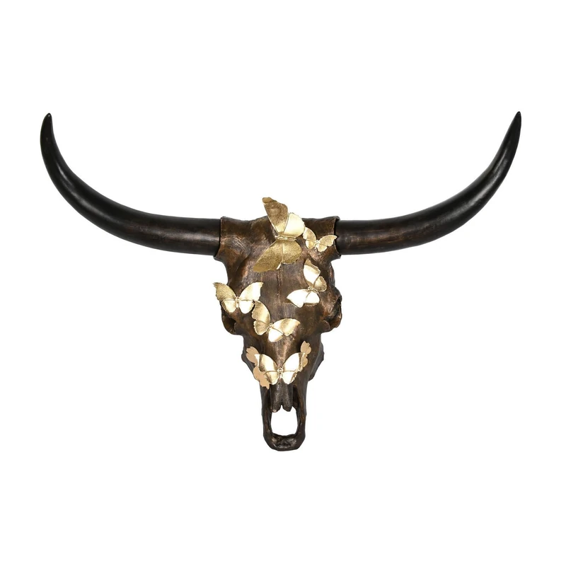 Decoration Painted Resin 93 x 25 x 68 cm Buey Mariposas