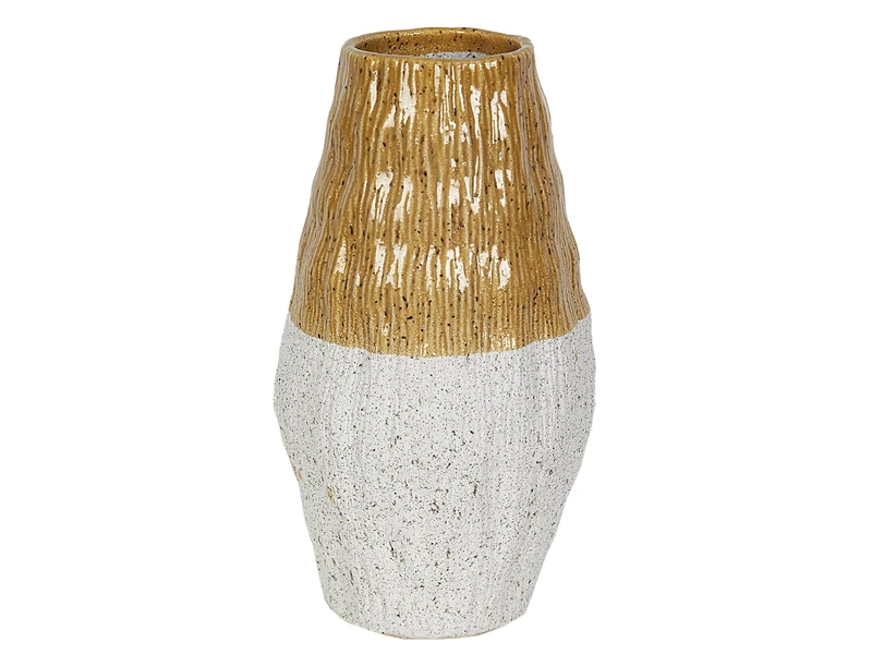 FLORERO Ceramic Mostaza/Blanco