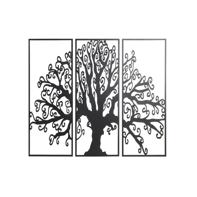 Decorative Painting Set 3 Metal 105 x 1.3 x 91 cm Arbol - Image 1