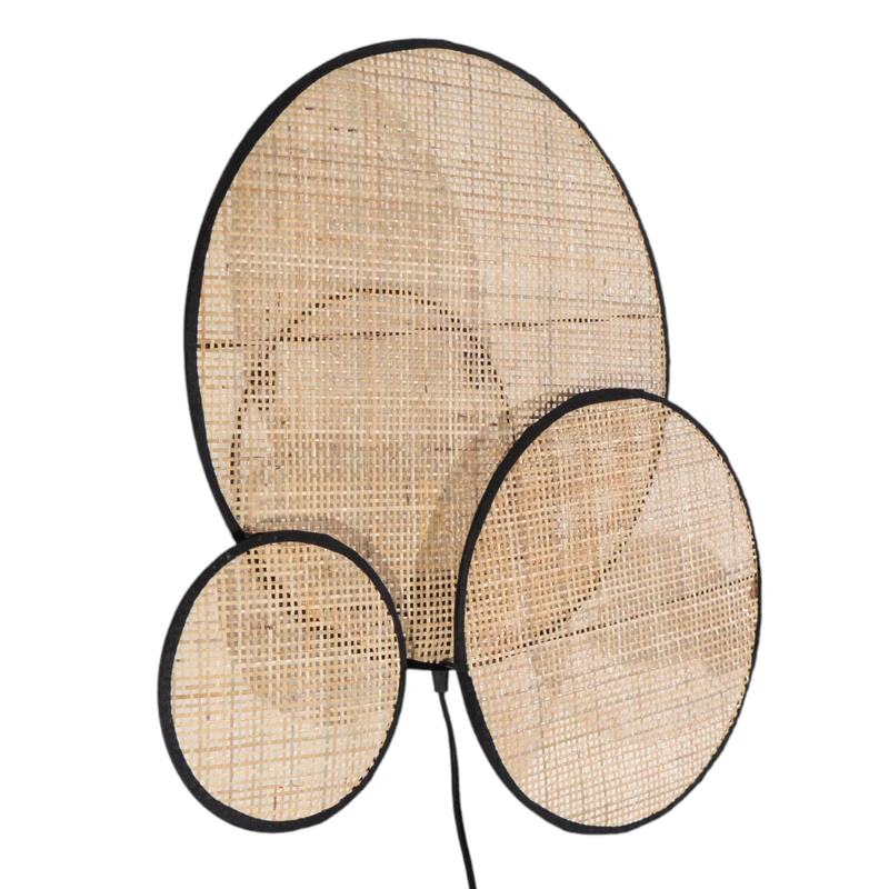 Aplique CIRCULOS Rattan Black Wire E27/220240V - Image 1