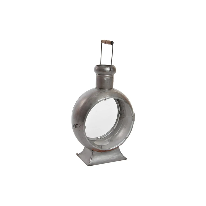 FAROLA Metal Crystal 37X22X55 ENVEJECIDO Plateado