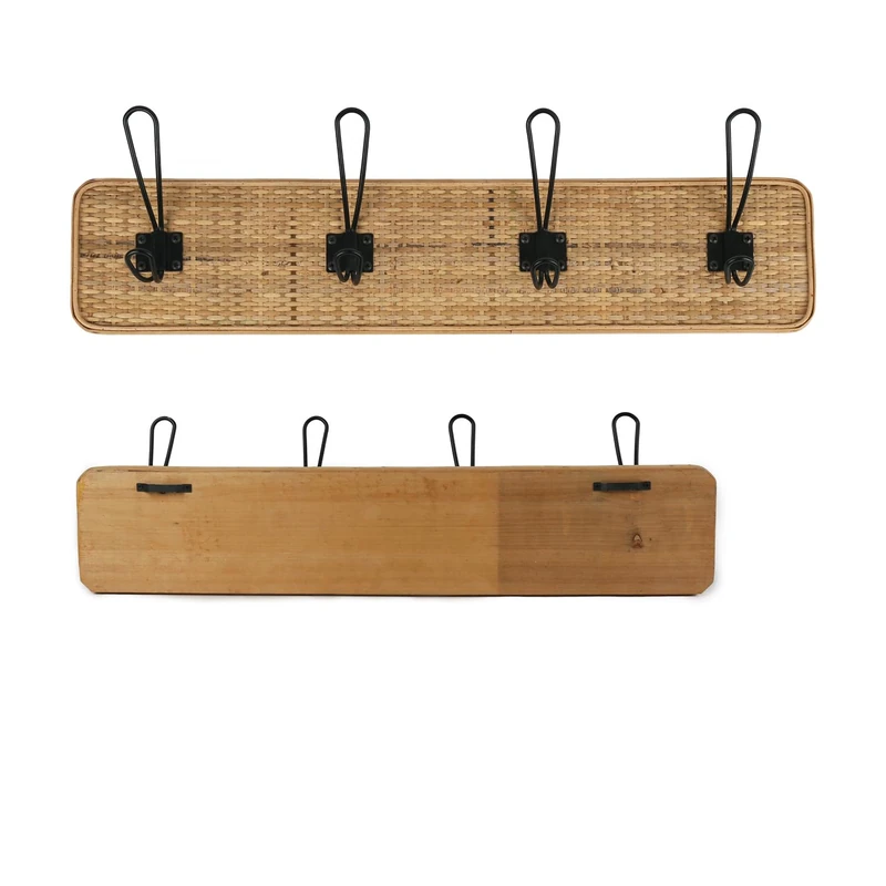 AlexandreHouse Percha 4 GANCHOS Madera/Metal - Image 1