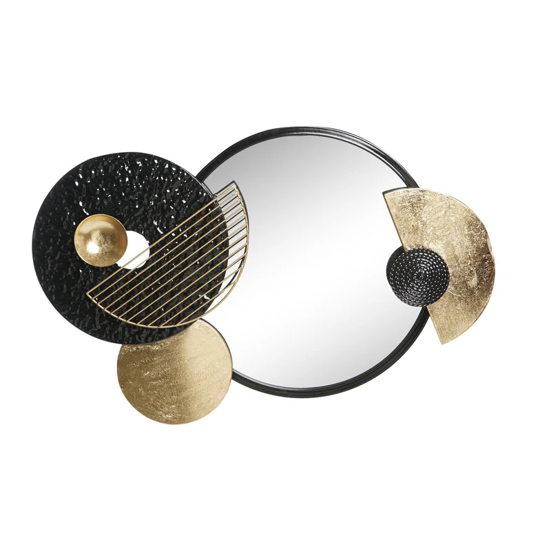 Espejo Metal Crystal 83X5X54 CIRCULOS Black - Image 1