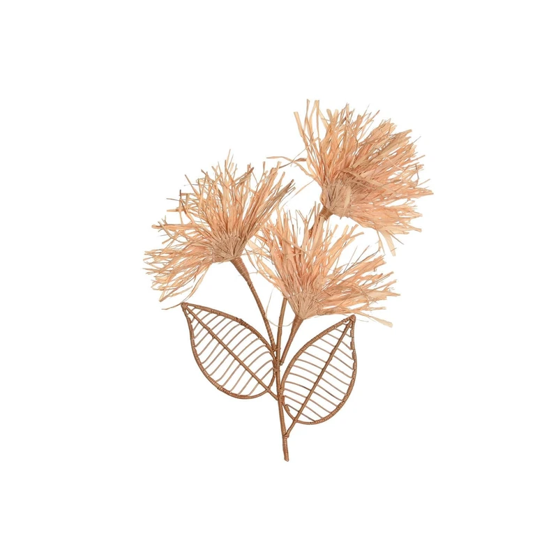 Decorative Painted Raffia Metal 49 x 1 x 65 cm Flowers