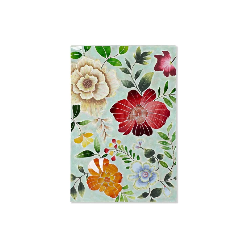 AlexandreHouse Decorative Painted Crystal Lienzo 80 x 4 x 120 cm Flowers