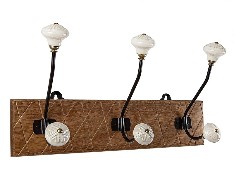 AlexandreHouse Percha Madera/Metal 3 POMOS Ceramic - Image 1