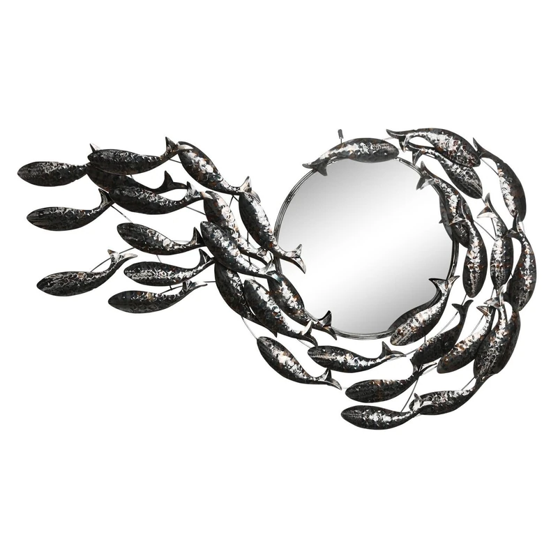 Espejo Metal 70X10X100 PECES Plateado
