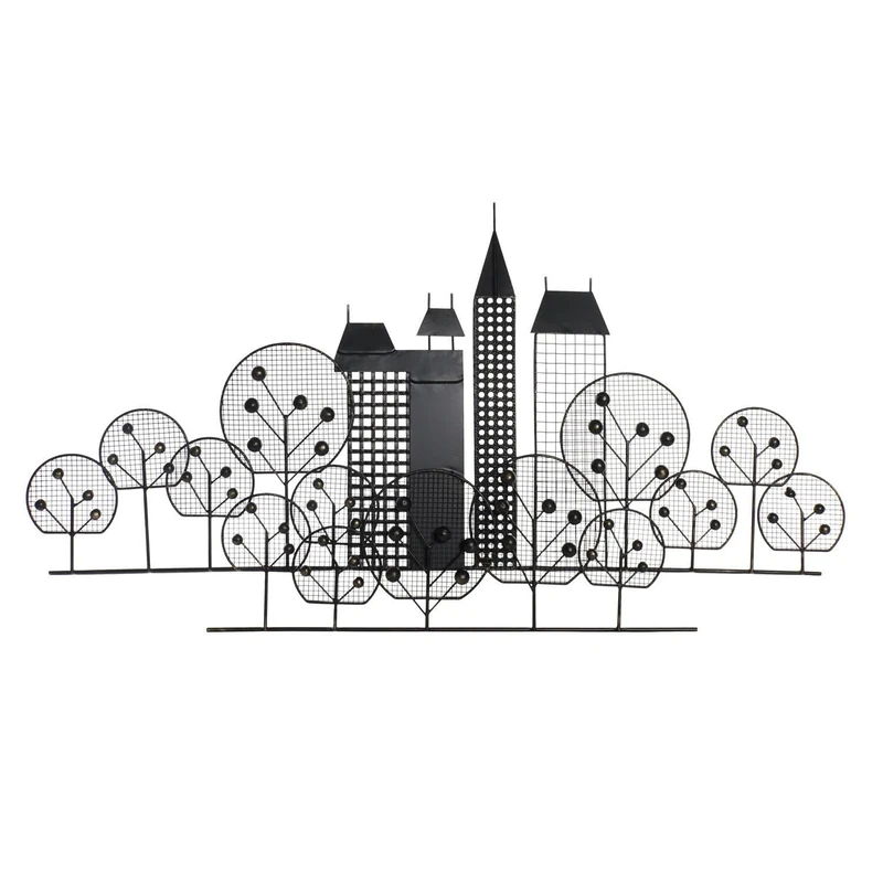 Decorative Painted Metal 105 x 6 x 56 cm Dorado Building